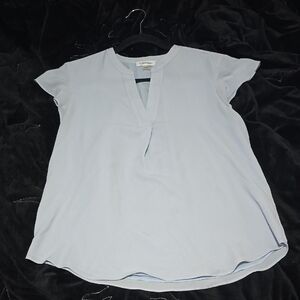 Calvin Klein Light Blue V-Neck Blouse